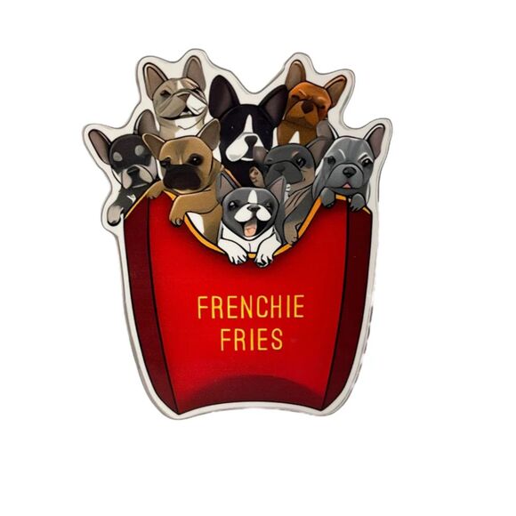 French Bulldog & French Fries Sticker - Perfect for Car, Fridge, Laptop - Picture 1 of 1